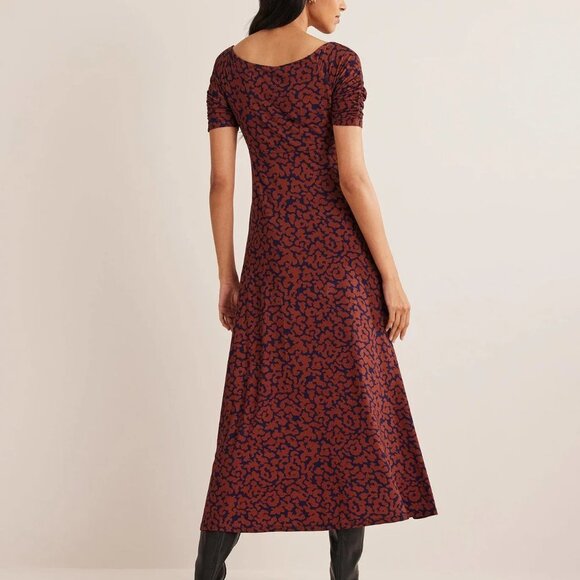 Boden Ruched Front Jersey Midi Dress Womens Size 8R NWT - Picture 2 of 12